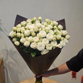 10 White Baby Roses Bouquet