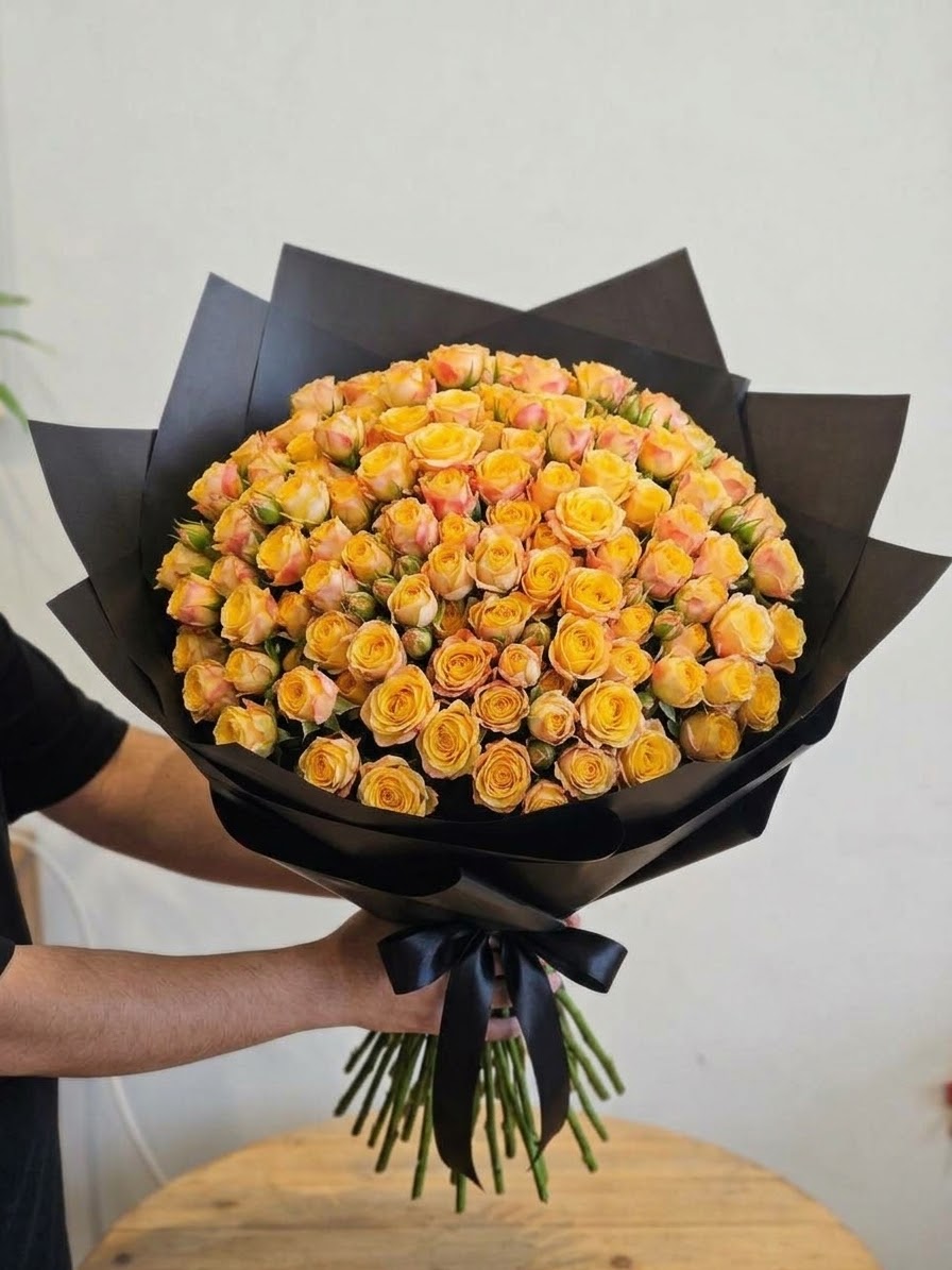 20 Orange Baby Roses Bouquet