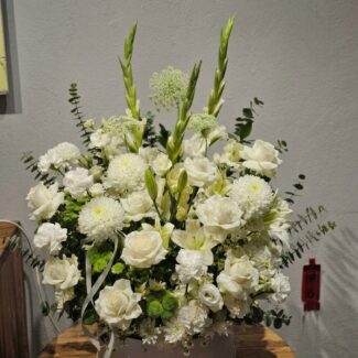 White Rose & Lily Box Arrangement