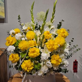 Golden Yellow Blooms Box Arrangement